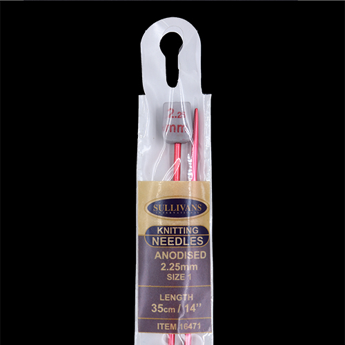 16471 Sullivans Anodised Knit Pins - 35cm X 2.25mm