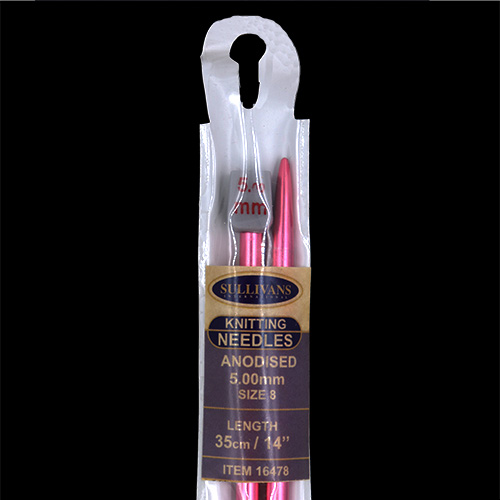16478 Sullivans Anodised Knit Pins - 35cm X 5mm