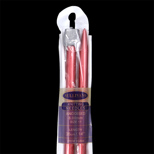 16484 Sullivans Anodised Knit Pins - 35cm X 8mm
