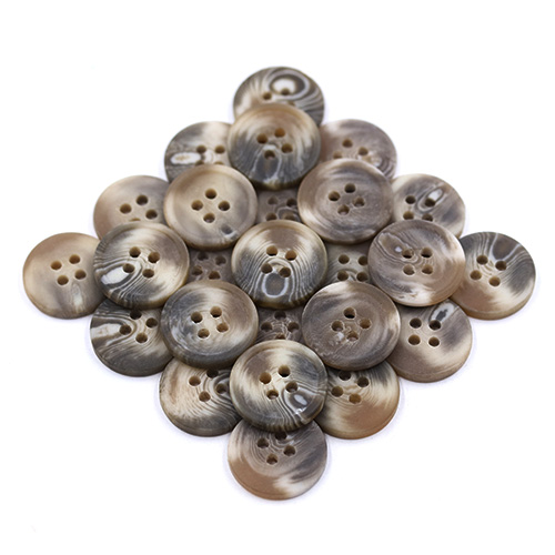 16521 Sullivans 18mm Round Plastic Button With Four Holes - Two Tone Fawn -  50 In A Tube