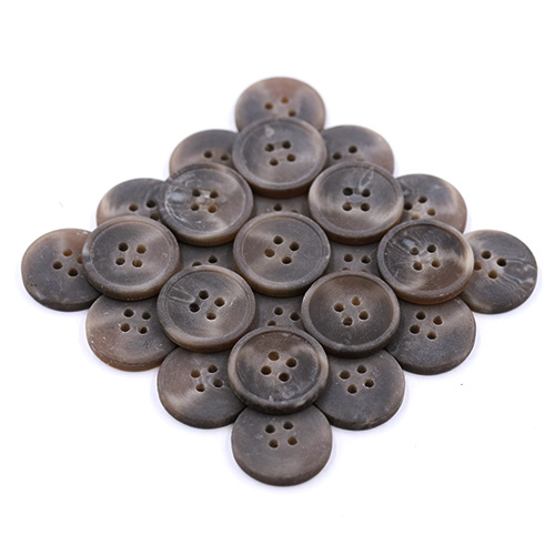 16546 Sullivans 20mm Round Plastic Button With Four Holes - Two Tone Brown -  Bag Of 100
