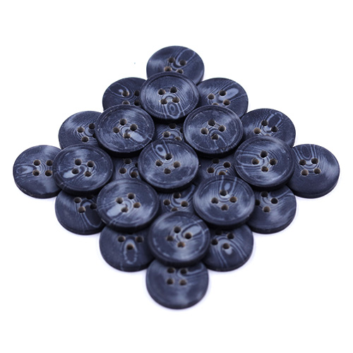 16547 Sullivans 20mm Round Plastic Button With Four Holes - Two Tone Navy -  Bag Of 100