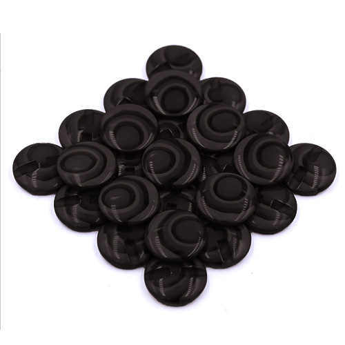 16632 Sullivans 22mm Round Plastic Button - Black Ringed - 21 In A Tube