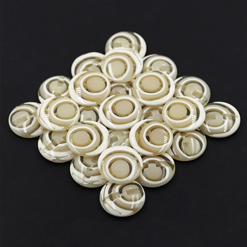 16643 Sullivans 25mm Round Plastic Button - White Ringed - 13 In A Tube