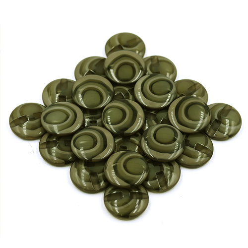 16650 Sullivans 25mm Round Plastic Button - Khaki Ringed - 13 In A Tube