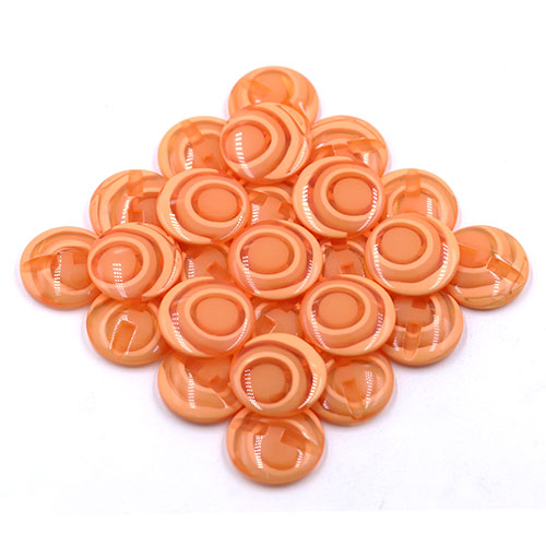 16651 Sullivans 25mm Round Plastic Button - Apricot Ringed - 13 In A Tube