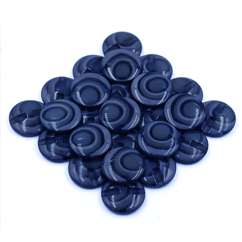 16654 Sullivans 25mm Round Plastic Button - Navy Ringed - Bag Of 100