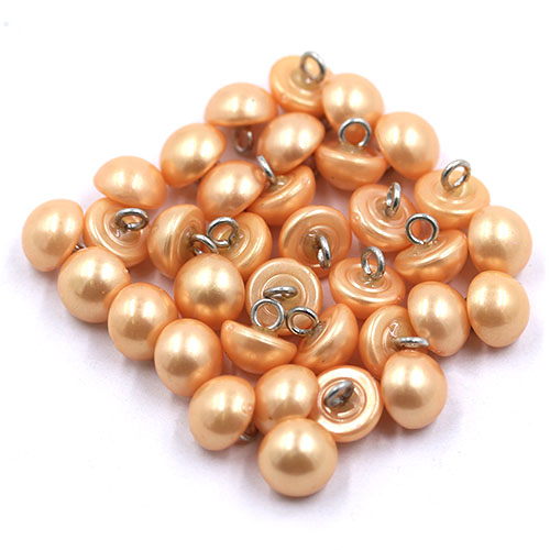 16678 Sullivans 10mm Pearl Plastic Button With Shank - Peach - 36 In A Tube