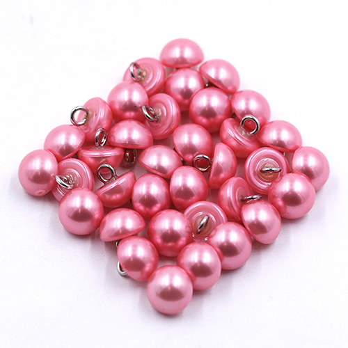 16682 Sullivans 10mm Pearl Plastic Button With Shank - Pink - Bag Of 100