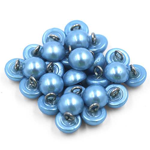 16696 Sullivans 12mm Pearl Plastic Button With Shank - Sky - Bag Of 100