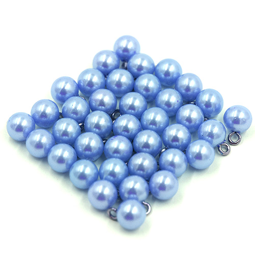 16705 Sullivans 8mm Pearl Plastic Button With Metal Shank - Sky - Bag Of 100