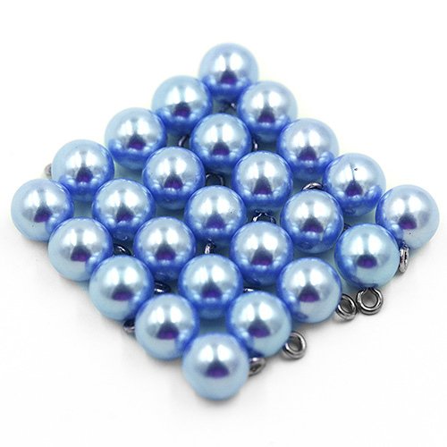 16708 Sullivans 10mm Pearl Plastic Button With Metal Shank - Sky - 29 In A Tube