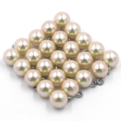 16721 Sullivans 12mm Pearl Plastic Button With Metal Shank - Cream - Bag Of 100
