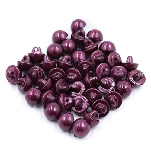 16736 Sullivans 8mm Pearl Plastic Button With Shank - Wine - Bag Of 100