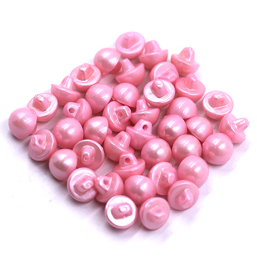 16740 Sullivans 10mm Pearl Plastic Button With Shank - Pink - 42 In A Tube