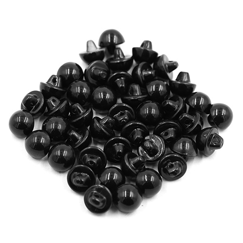 16758 Sullivans 10mm Pearl Plastic Button With Shank - Black - Bag Of 100