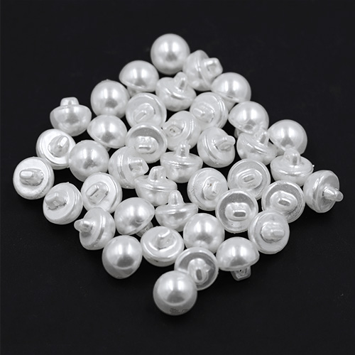 16769 Sullivans 12mm Pearl Plastic Button With Shank - White - Bag Of 100