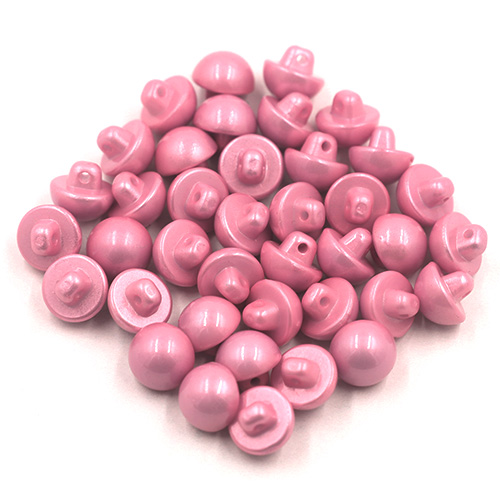 16770 Sullivans 12mm Pearl Plastic Button With Shank - Pink - Bag Of 100