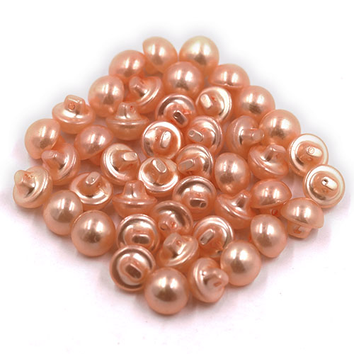 16773 Sullivans 12mm Pearl Plastic Button With Shank - Peach - Bag Of 100