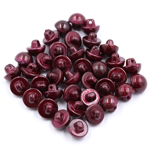 16776 Sullivans 12mm Pearl Plastic Button With Shank - Wine - Bag Of 100