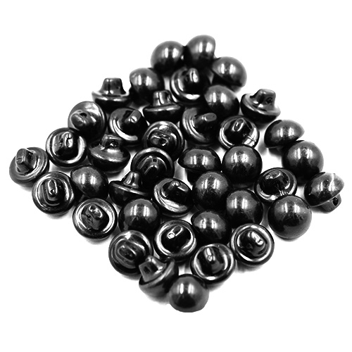 16778 Sullivans 12mm Pearl Plastic Button With Shank - Black - Bag Of 100