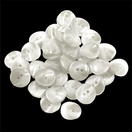 16779 Sullivans 12mm Concave Plastic Button  - White - 22 In A Tube