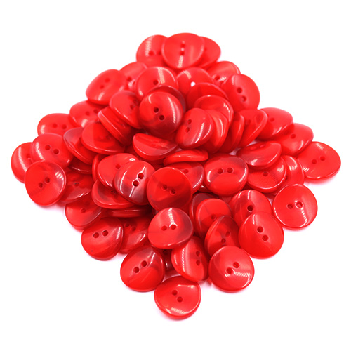 16796 Sullivans 15mm Concave Plastic Button  - Red - 19 In A Tube