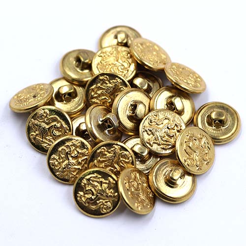 16923 Sullivans 15mm Round Metal Button With Crest - Gold - 23 In A Tube