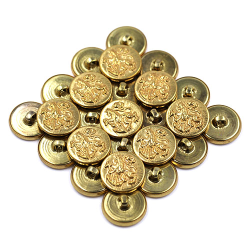 16927 Sullivans 18mm Round Metal Button With Crest - Gold - 21 In A Tube