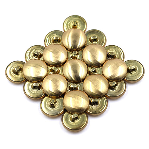 16937 Sullivans 19mm Round Metal Button With Shank - Plain Gold - 20 In A Tube