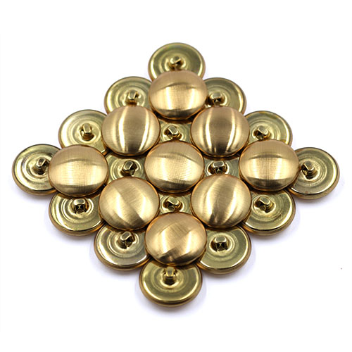 16939 Sullivans 23mm Round Metal Button With Shank - Plain Gold - 17 In A Tube
