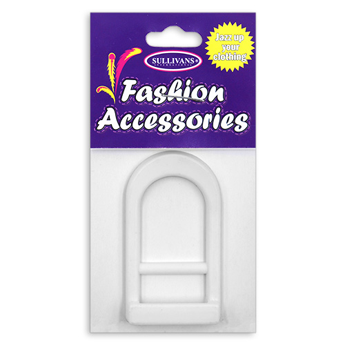 17127 Sullivans 20mm D Shaped Plastic Slide Buckle - White