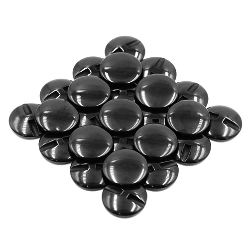 17274 Sullivans 25mm Plain Round Plastic Button - Black - 26 In A Tube