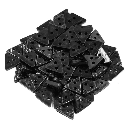17283 Sullivans 12mm Triangle Plastic Button - Black - 69 In A Tube