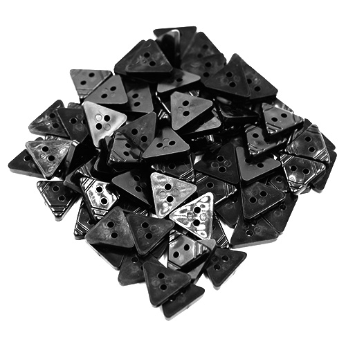 17284 Sullivans 15mm Triangle Plastic Button - Black - 60 In A Tube