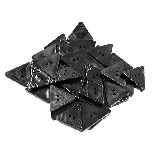 17286 Sullivans 25mm Triangle Plastic Button - Black - 35 In A Tube