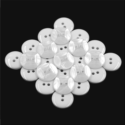 17314 Sullivans 17mm Round Plastic Button With Concave Square Pattern - Frosted White - 47 In A Tube