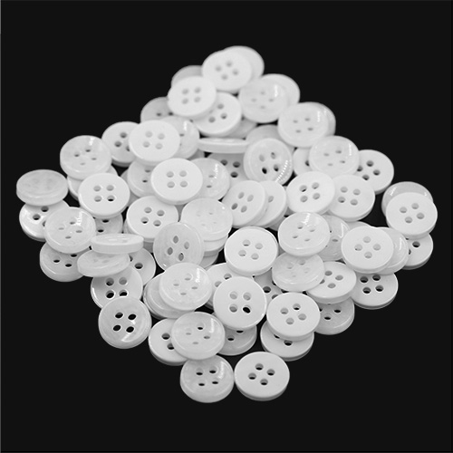 17316 Sullivans 12mm Round Plastic Button With Four Holes - Frosted White - 80 In A Tube