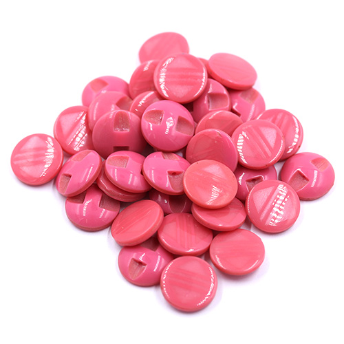 17563 Sullivans 12mm Round Plastic Button With 3 Stripes - Hot Pink - 35 In A Tube