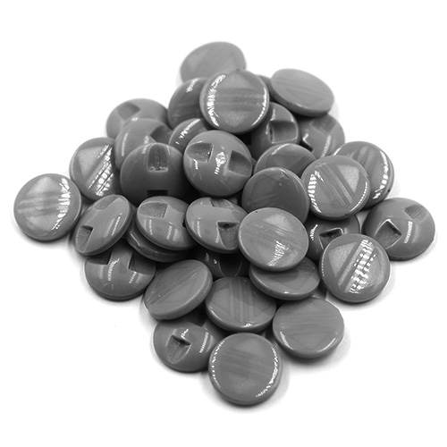 17569 Sullivans 12mm Round Plastic Button With Three Striped Square - Grey - 35 In A Tube