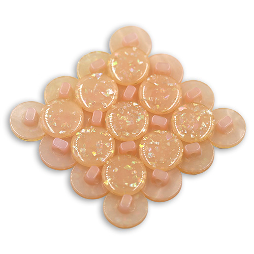 17619 Sullivans 14mm Round Plastic Button With Shiny Flecks - Peach - 29 In A Tube