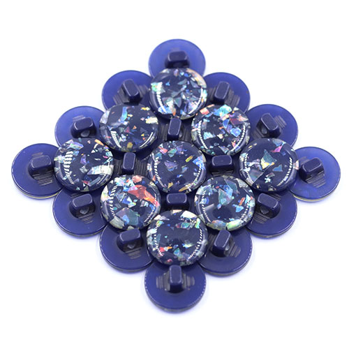 17623 Sullivans 14mm Round Plastic Button With Shiny Flecks - Royal - 29 In A Tube