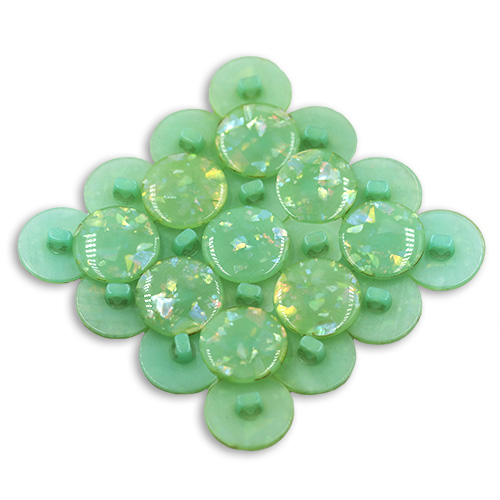 17629 Sullivans 18mm Round Plastic Button With Shiny Flecks - Mint - 21 In A Tube
