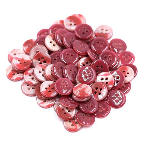 17669 Sullivans 11mm Round Plastic Button With Shaded Effect - Pink - 40 In A Tube