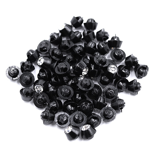 17872 Sullivans 7mm Round Plastic Button Encasing A Diamonte - Black - 31 In A Tube