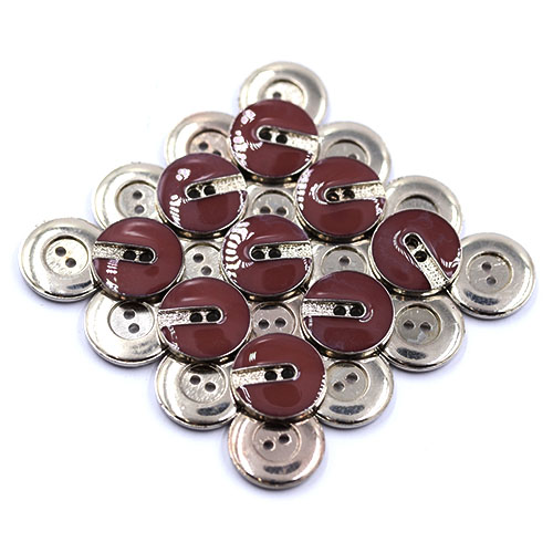 17933 Sullivans 14mm Round Metal Button With Side Slot - Light Brown - 17 In A Tube