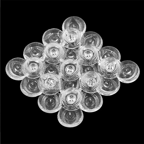 18049 Sullivans 22mm Round Oval Patterned Glass Button With Shank - Clear - 18 In A Tube