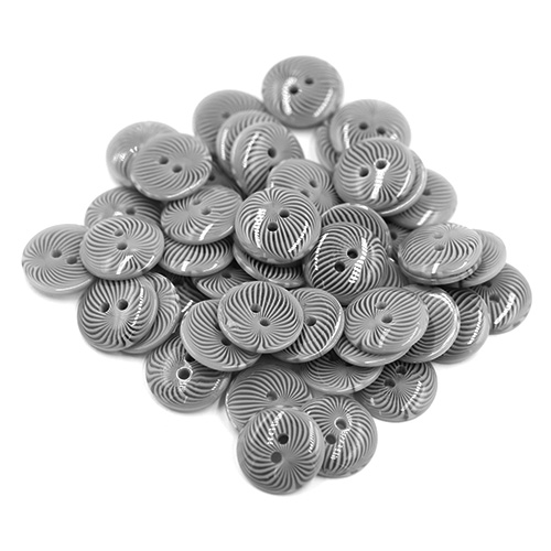 18221 Sullivans 15mm Round Plastic Buttons With Patterned Stripes - Grey - 50 In A Tube