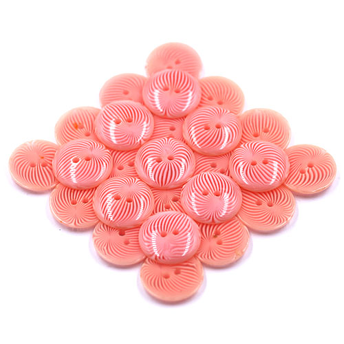 18235 Sullivans 18mm Round Plastic Buttons With Patterned Stripes - Pink - 40 In A Tube