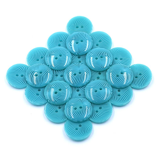 18236 Sullivans 18mm Round Plastic Buttons With Patterned Stripes - Turquoise - 40 In A Tube